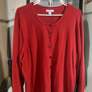 Plus size red cardigan